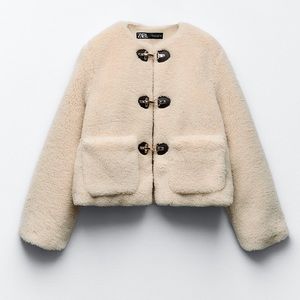 Zara Faux Shearling Carabiner Jacket. Worn a few times!